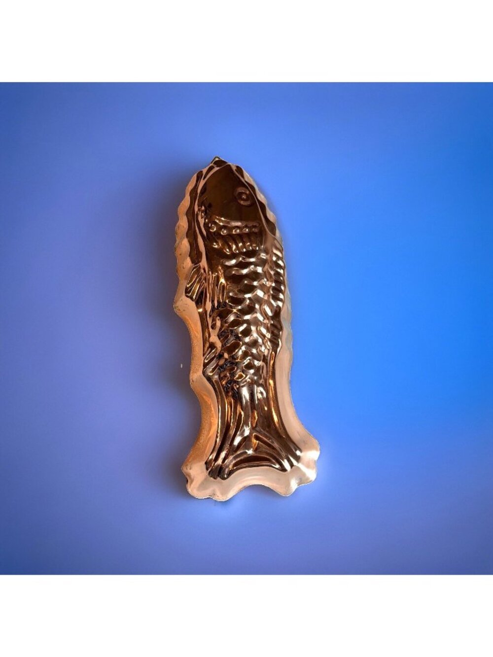 Vintage Copper Mold Fish Wall Hanging Kitchen Decor 12" Retro Korea Golden Girls